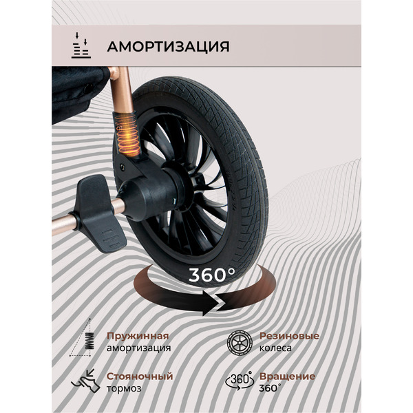 Детская универсальная коляска Sweet Baby Ranger 3в1 (Neo Black Gold)