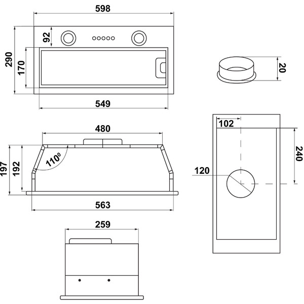 Вытяжка MAUNFELD Thames 601M (белый)