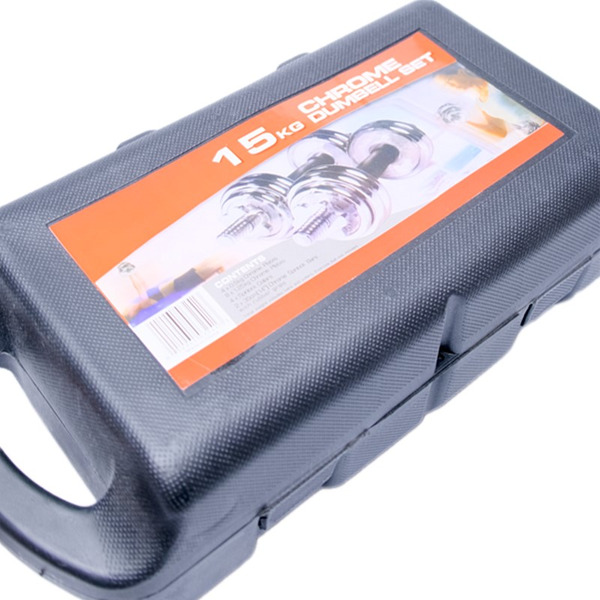 Набор гантелей хромированных AMETIST 15 кг (в чемодане)