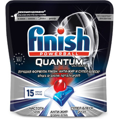 Капсулы для посудомоечных машин FINISH Quantum Ultimate дойпак 15 шт. (0011181630)