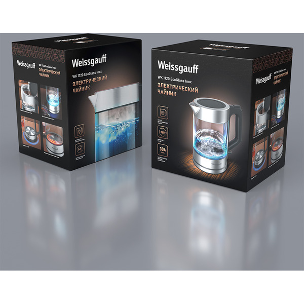 Чайник электрический Weissgauff WK 1720 EcoGlass Inox