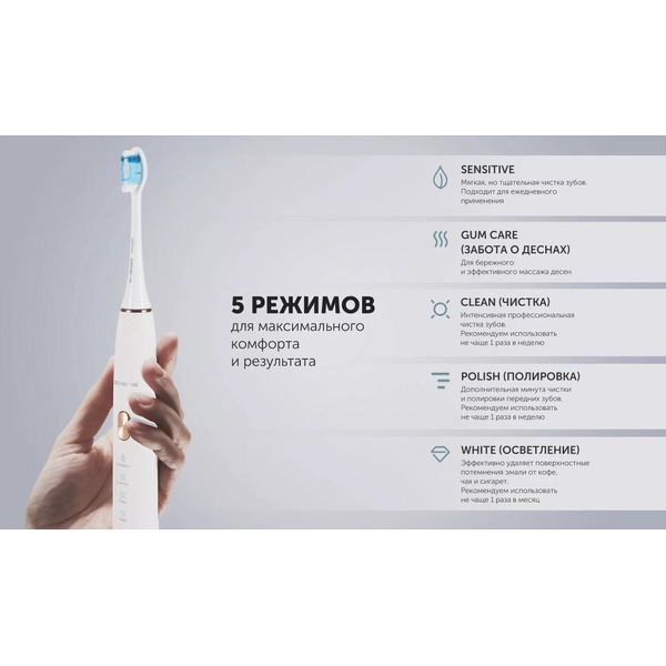 Электрическая зубная щетка POLARIS PETB 0302 (белый)