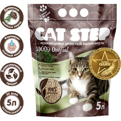 Наполнитель для туалета Cat Step Wood Original 20323001 (5л/2.3кг)