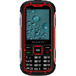 Мобильный телефон Maxvi R2 up + ЗУ WC-112 (черный/красный)