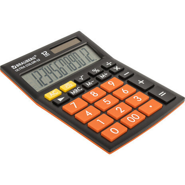 Калькулятор BRAUBERG Ultra Color-12-BKRG 250499 (черный/оранжевый)
