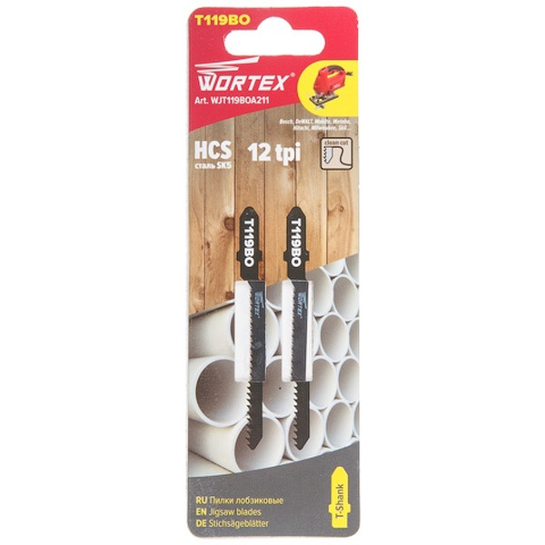 Пилка лобзиковая WORTEX по дереву T119BO криволинейный пропил (WJT119BOA211)