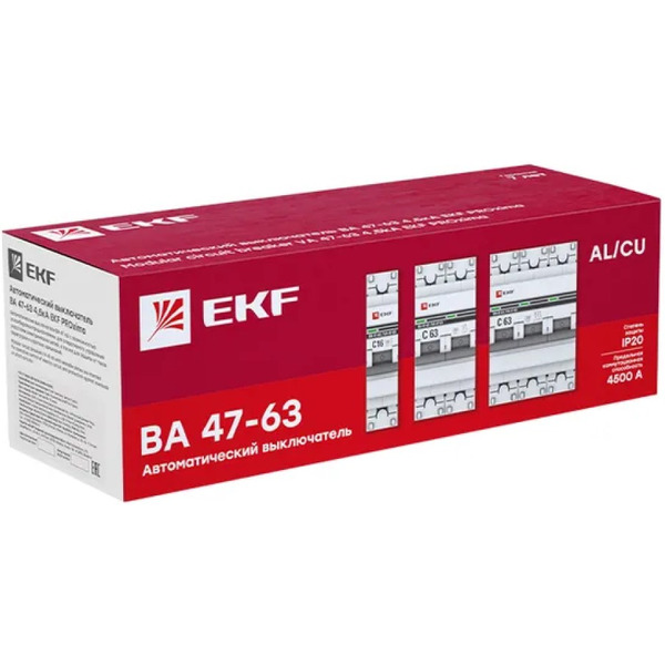 Выключатель автоматический EKF PROxima ВА 47-63 1P 20А (C) 4,5kA