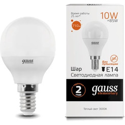 Лампа Gauss LED Elementary Globe 10W E14 3000K 53110