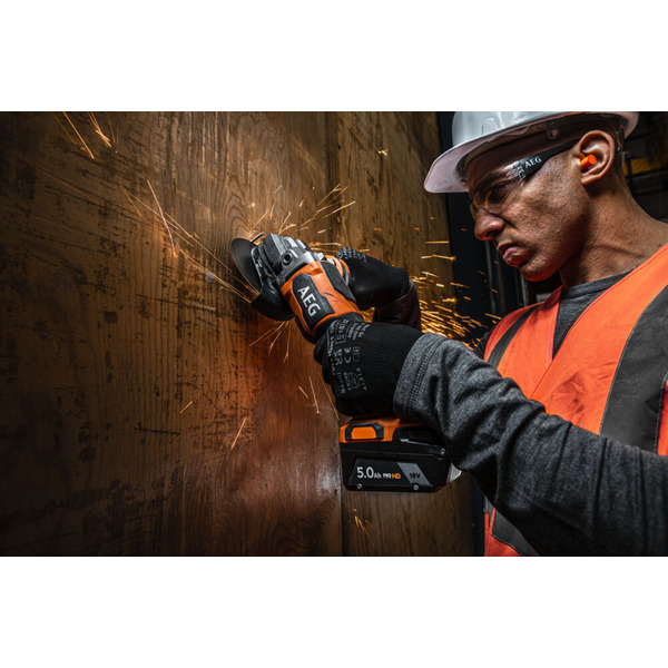 Углошлифмашина AEG Powertools BEWS 18-125BLPX2-502C (4935480858) с 2-мя АКБ