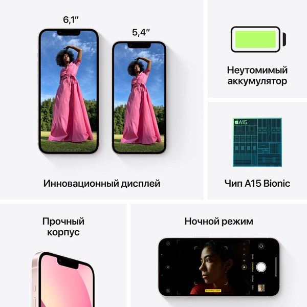 Смартфон Apple iPhone 13 128GB Pink (MLPH3HN/A)