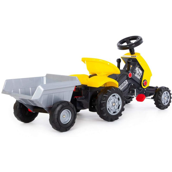 Каталка-трактор с педалями Полесье Turbo-2 с полуприцепом 89342