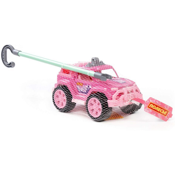 Автомобиль-каталка Полесье Легионер с ручкой (розовый) 63905