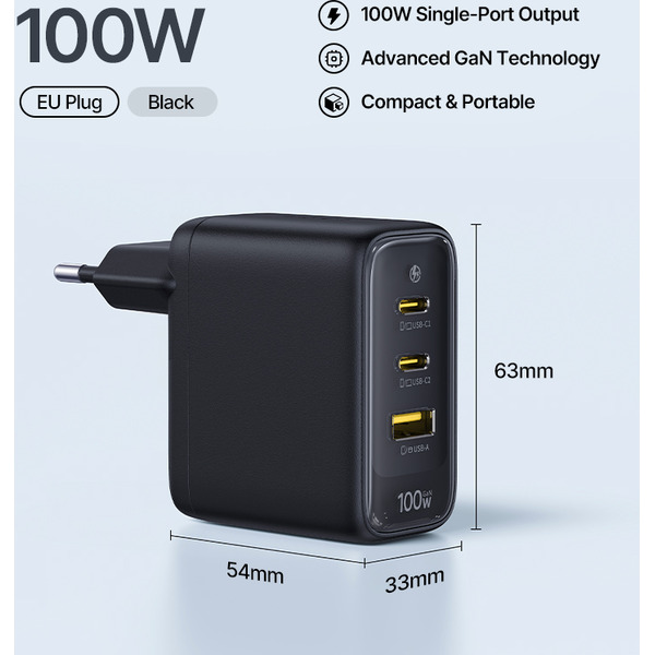 Сетевое зарядное Baseus EnerFill FE22 70W E0123500 (черный)