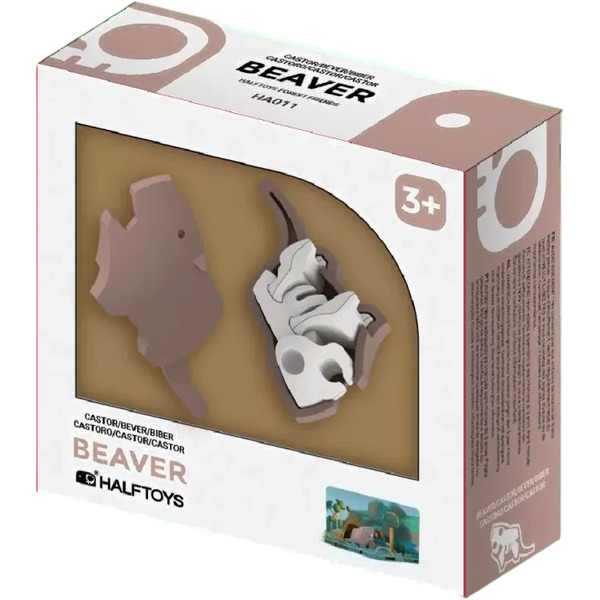 Магнитный конструктор Halftoys Animal Бобр с диорамой HA011