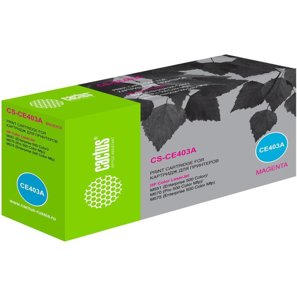 Картридж лазерный Cactus CS-CE403A CE403A пурпурный (6000стр.) для HP CLJ M551