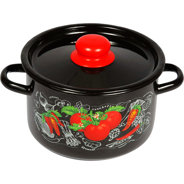 Кастрюля СтальЭмаль Помидорки 1с16с/1 (черный)