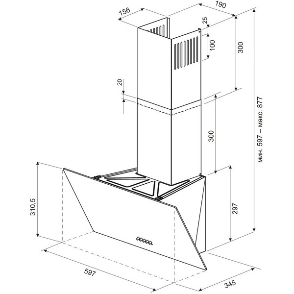 Вытяжка кухонная KRONA HELGA 600 white PB