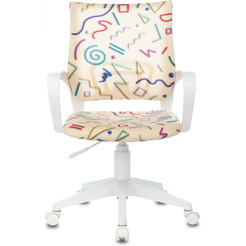 Кресло Бюрократ Burokids 1W (песочный Sticks 02/пластик белый)