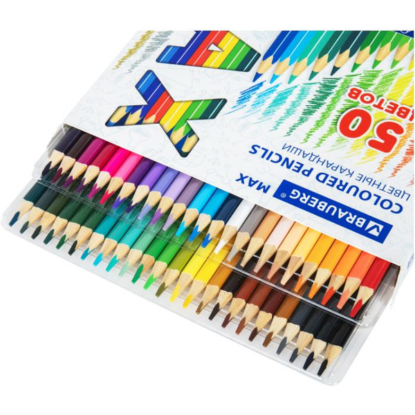 Набор цветных карандашей BRAUBERG MAX 181860 (50 шт)
