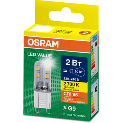 Лампа светодиодная OSRAM Value PIN20 2W 2700K G9 CL