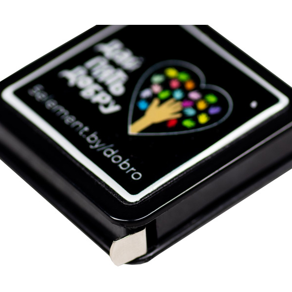 Рулетка сувенирная на магните "Дай пять добру" черная