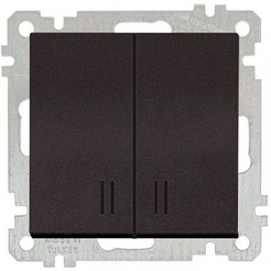 Выключатель двухклавишный с подсветкой Mutlusan 2100-426-0184 черный мат (21 серия)