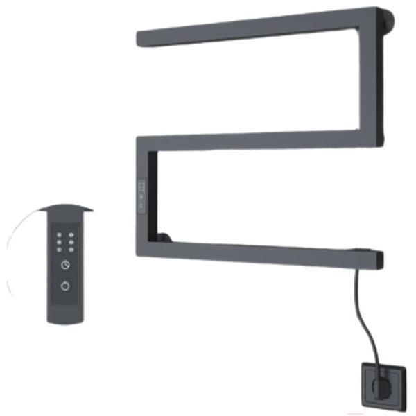 Полотенцесушитель Granula Квадро Снейк 43x50 (терморегулятор, черный матовый)