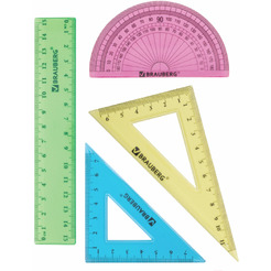 Набор для черчения BRAUBERG Crystal 210295 (4 предм.)