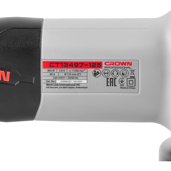 Углошлифовальная машина CROWN CT13497-125
