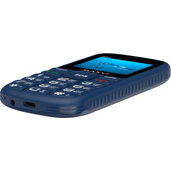 Мобильный телефон Maxvi B201 +ЗУ WC-112 (синий)