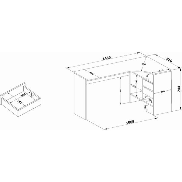 Стол Сокол СПм-25 (правый, венге)