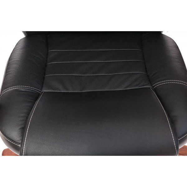 Офисное кресло Бюрократ KE-1023 (темный орех/черная кожа)