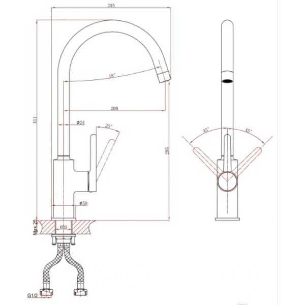 Смеситель для кухни A-Five A5-0724