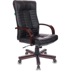 Офисное кресло Бюрократ KB-10WALNUT/B/LEATH (черный)