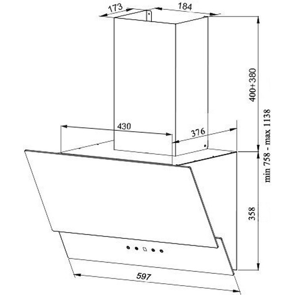 Вытяжка кухонная GRAND Gloucester 60 (белый/нержавеющая сталь)
