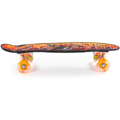Доска роликовая Полесье 89601 (56 см) с наклейкой и оранжевыми колёсами
