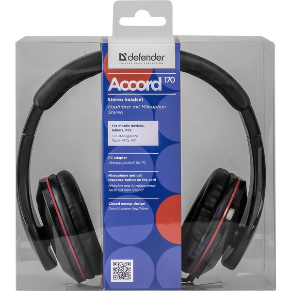 Гарнитура для смартфонов Defender Accord 170 (черный)