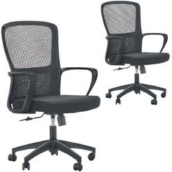 Кресло компьютерное SitZone U-069B сетка/ткань,черный,крестов.пластик,2шт