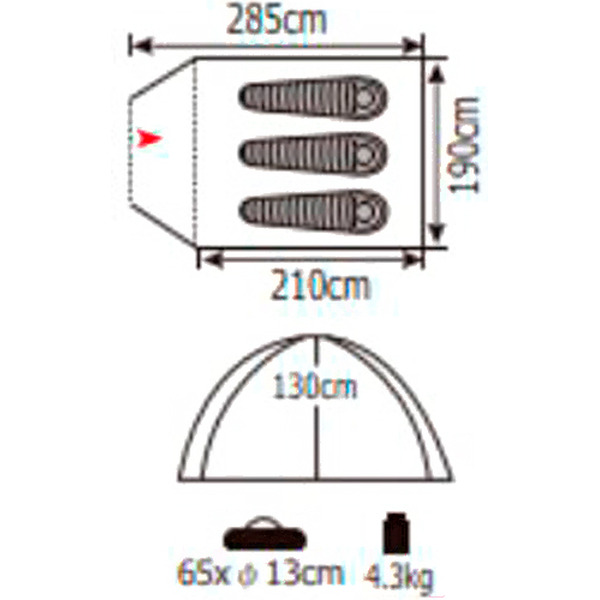 Палатка Coyote Oboluse-3 v2 / CL-A23-3P-Light Green