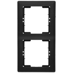 Рамка Mutlusan Daria 2120-800-2284  (2 поста, к механизмам серии 21, вертикальный монтаж, черный мат)