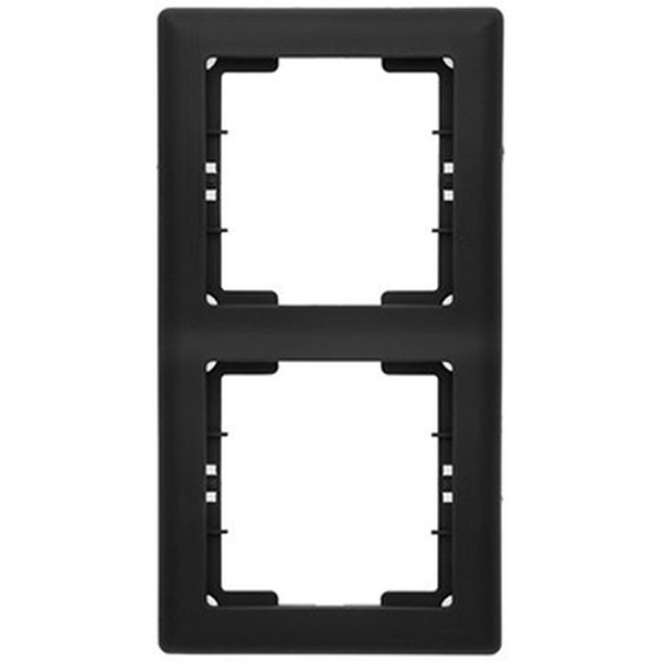 Рамка Mutlusan Daria 2120-800-2284  (2 поста, к механизмам серии 21, вертикальный монтаж, черный мат)