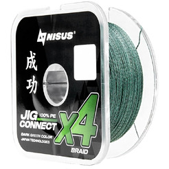 Леска плетеная Nisus Jig Connect X4 PE Dark Green 4.5 0.35mm T-N-JC-X4-0.35-150-DG (150м)