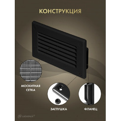 Решетка Awenta KP75-30CZ 75x150 (черный)
