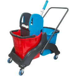 Тележка для уборки двухведерная с отжимом UCTEM CK756/S