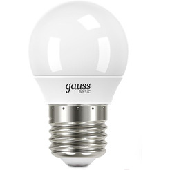 Светодиодная лампочка Gauss Elementary Basic E27 7W 3000K G45 10502172