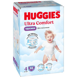 Трусики-подгузники HUGGIES Ultra Comfort Boy Box 4 (92 шт)