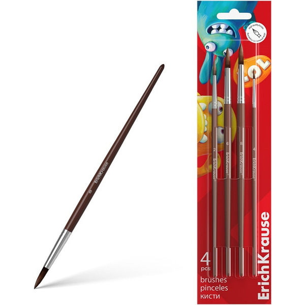 Набор кистей Erich Krause Jolly Friends 61856 (4 шт)
