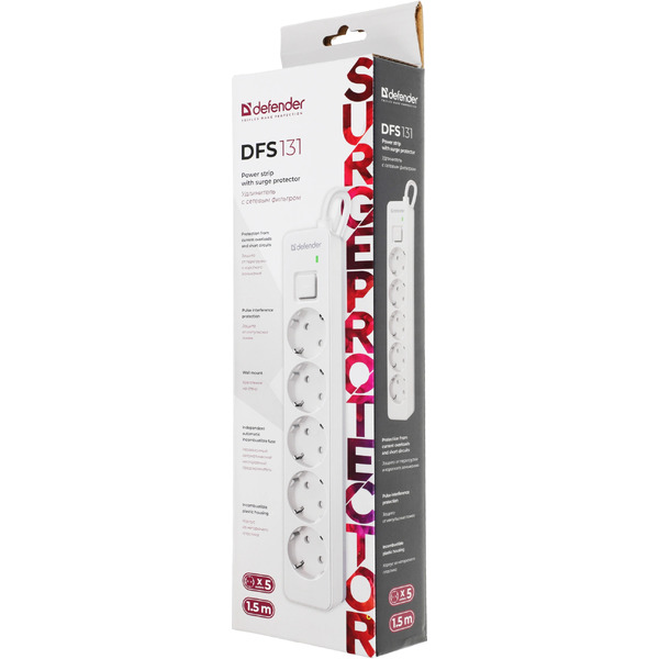 Сетевой фильтр Defender DFS 131 (1.5 м)