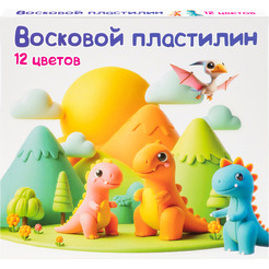 Пластилин для лепки "Восковой пластилин 12 цветов" GENIO KIDS-ART DMR12