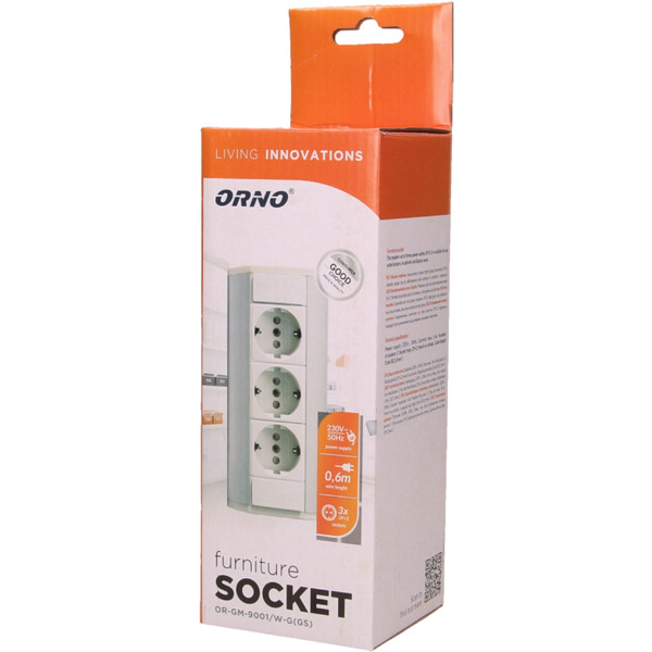 Блок розеточный Orno OR-GM-9001-W.AL 0,6 м